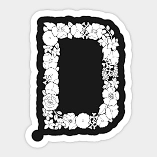 Floral Letter D Sticker